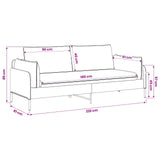 3-Seater Sofa Black 222 x 81 x 89 cm Velvet