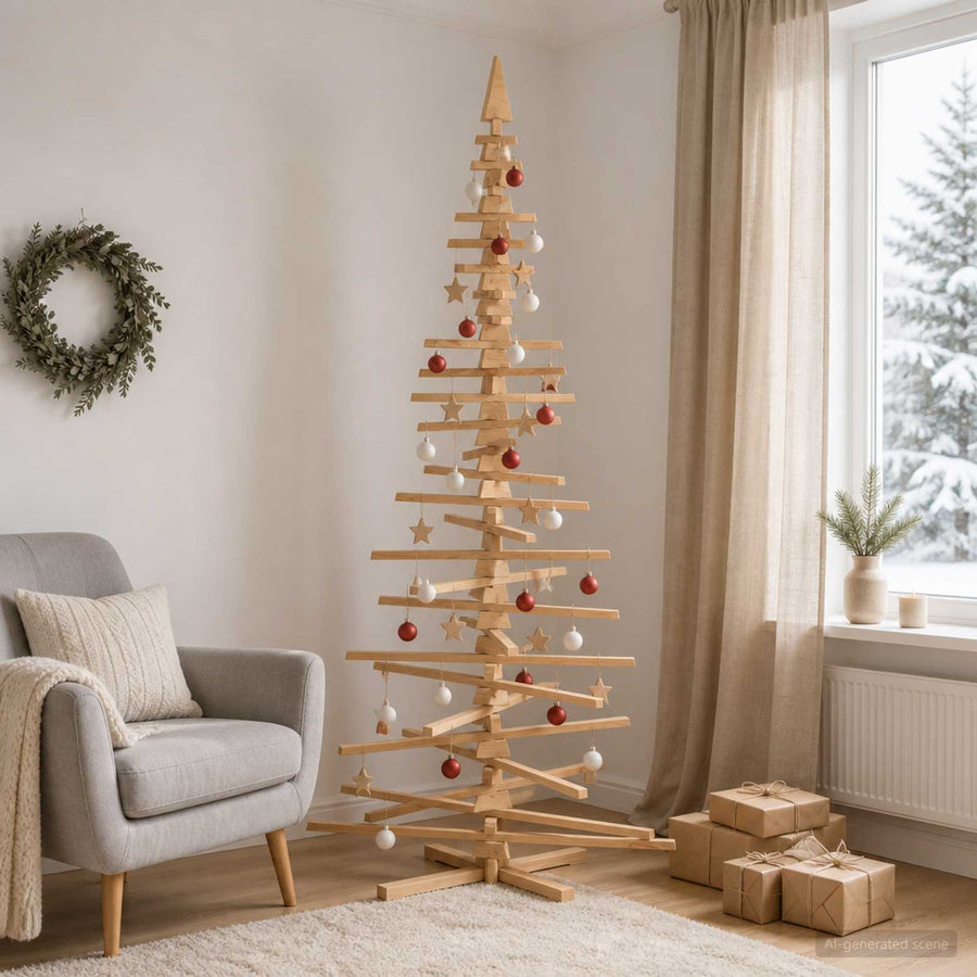 Wooden Christmas Tree KOTKA 240 cm Solid Pine Wood
