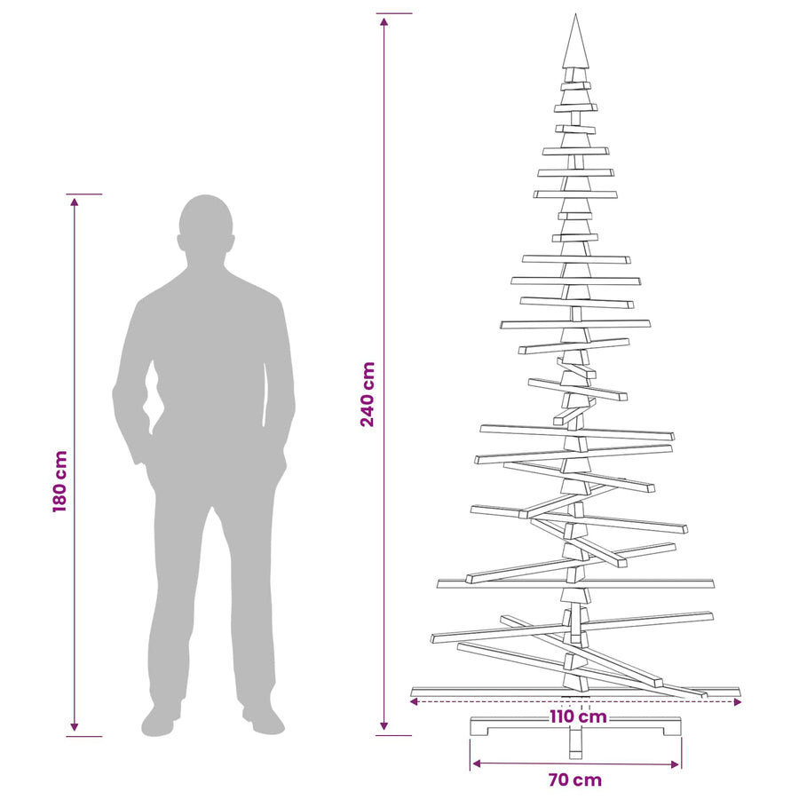 Wooden Christmas Tree KOTKA 240 cm Solid Pine Wood