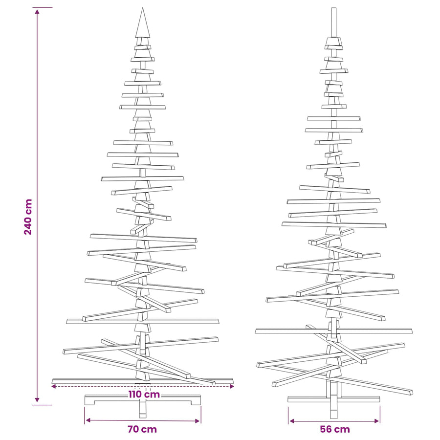 Wooden Christmas Tree KOTKA 240 cm Solid Pine Wood