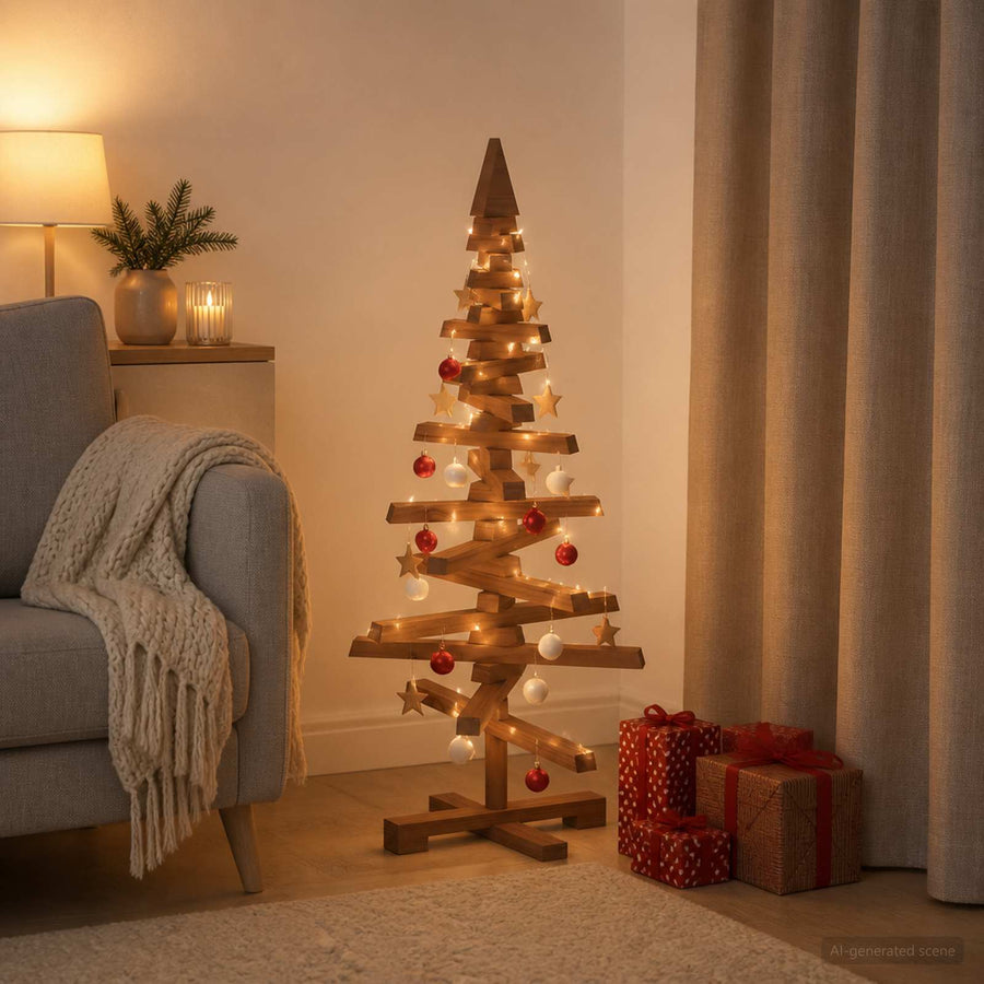 Wooden Christmas Tree KOTKA 90 cm Solid Pine Wood