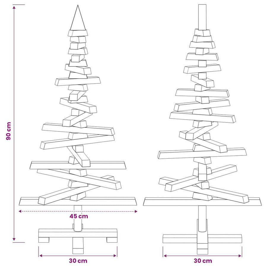 Wooden Christmas Tree KOTKA 90 cm Solid Pine Wood
