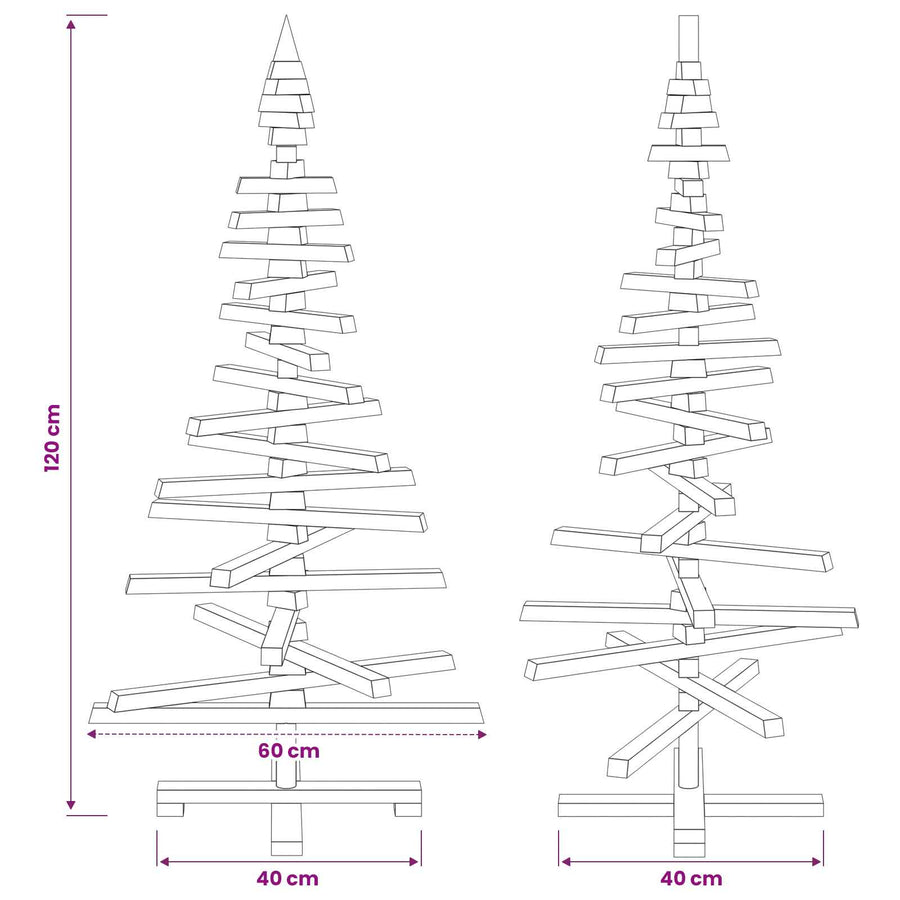 Wooden Christmas Tree KOTKA 120 cm Solid Pine Wood