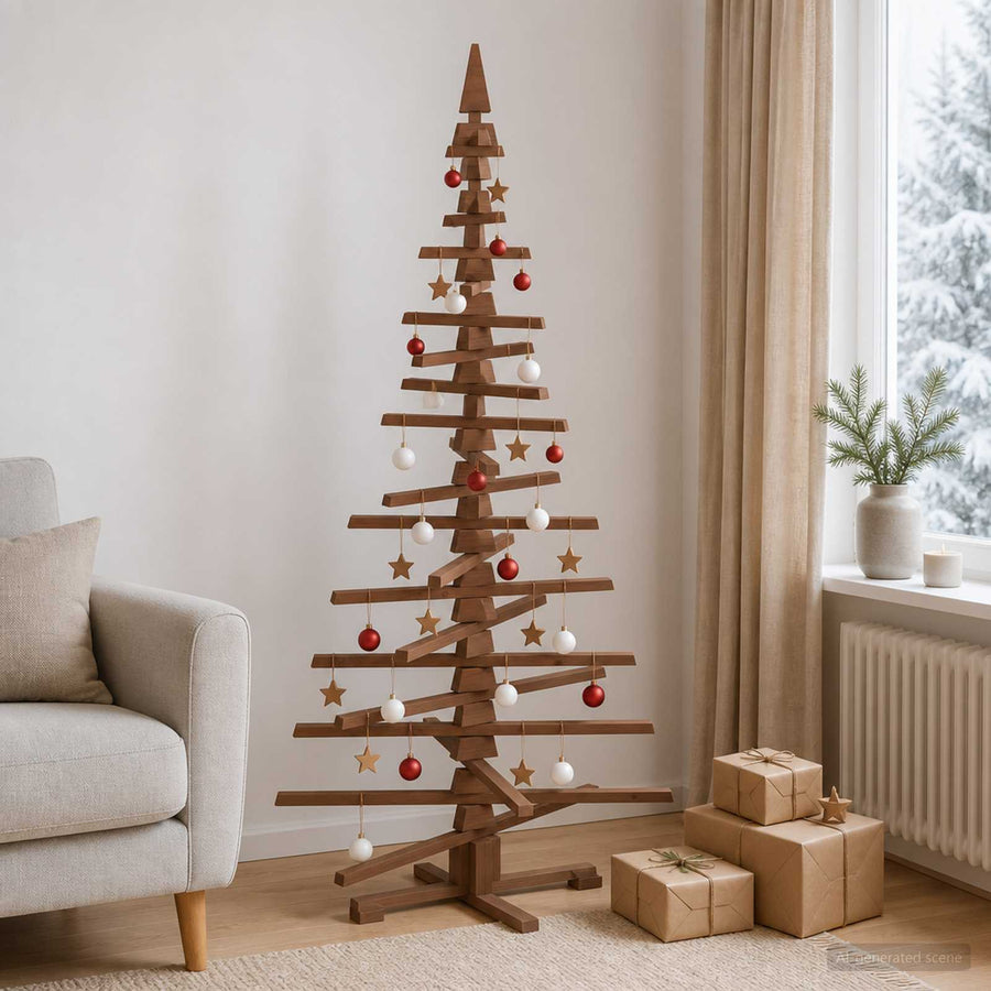 Wooden Christmas Tree KOTKA 180 cm Solid Pine Wood