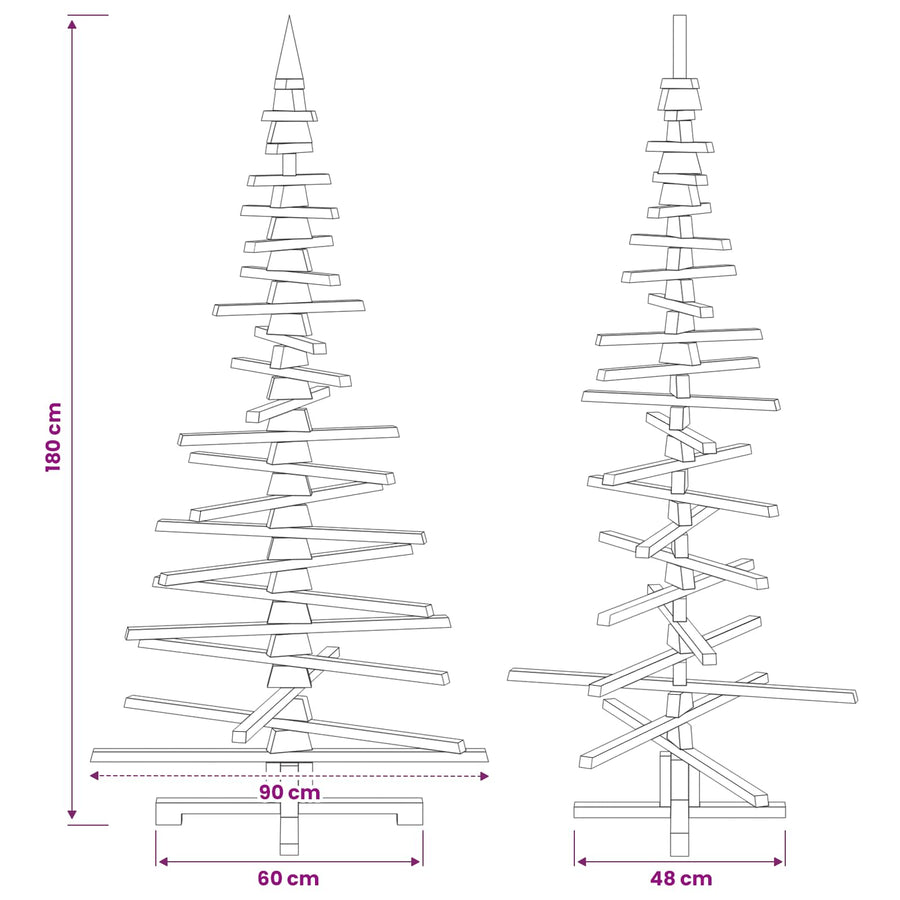 Wooden Christmas Tree KOTKA 180 cm Solid Pine Wood