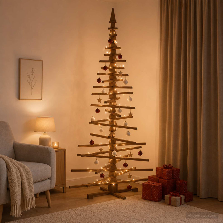 Wooden Christmas Tree KOTKA 210 cm Solid Pine Wood