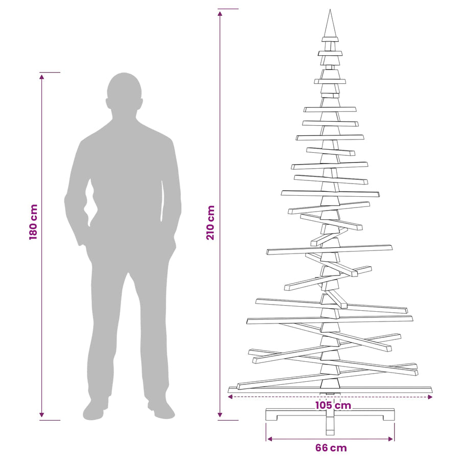 Wooden Christmas Tree KOTKA 210 cm Solid Pine Wood