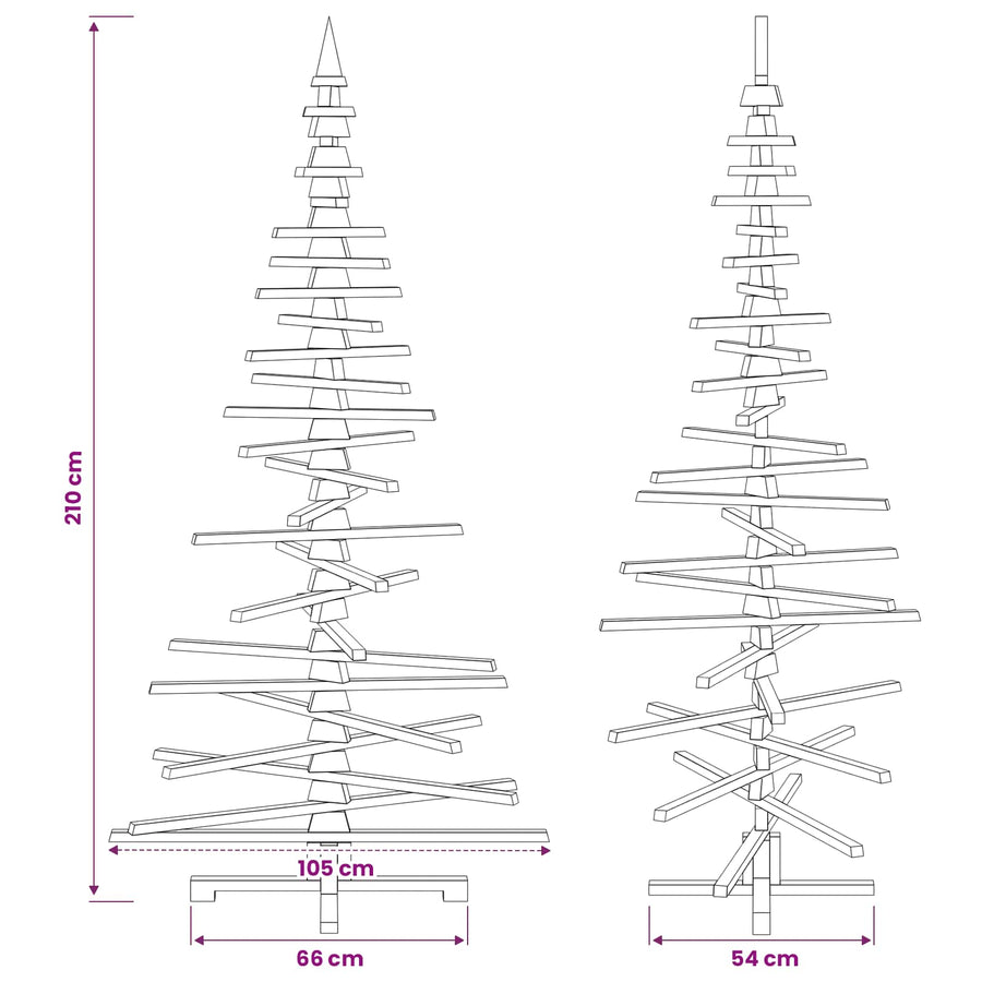Wooden Christmas Tree KOTKA 210 cm Solid Pine Wood
