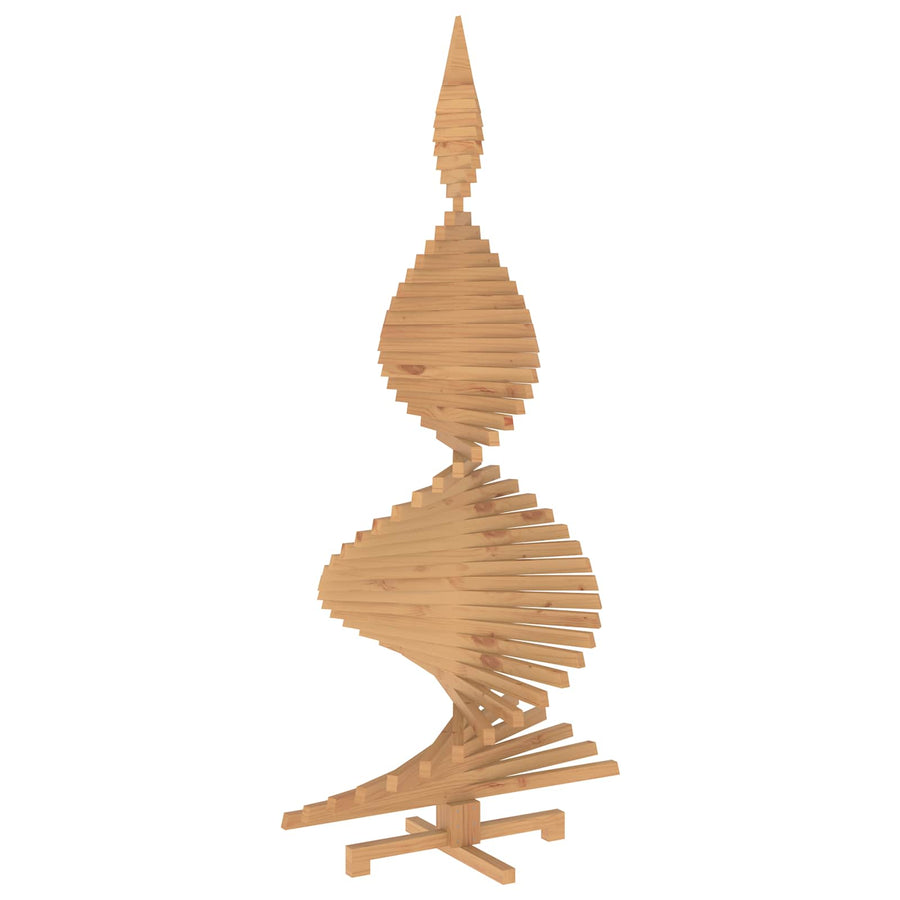 Wooden Christmas Tree KOTKA 240 cm Solid Pine Wood Brown Finish