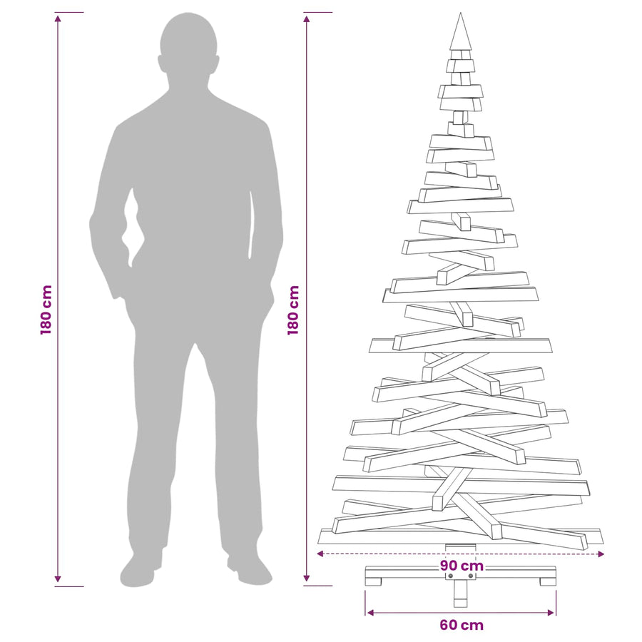 Wooden Christmas Tree KOTKA 180 cm Solid Pine Wood