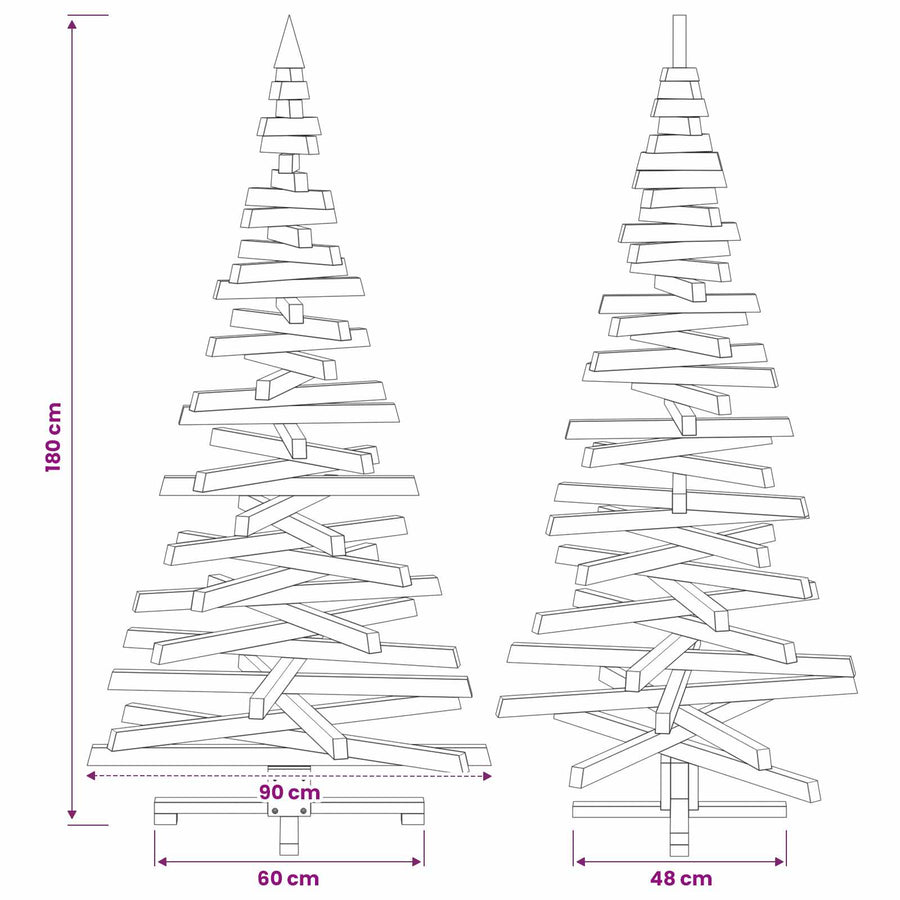 Wooden Christmas Tree KOTKA 180 cm Solid Pine Wood