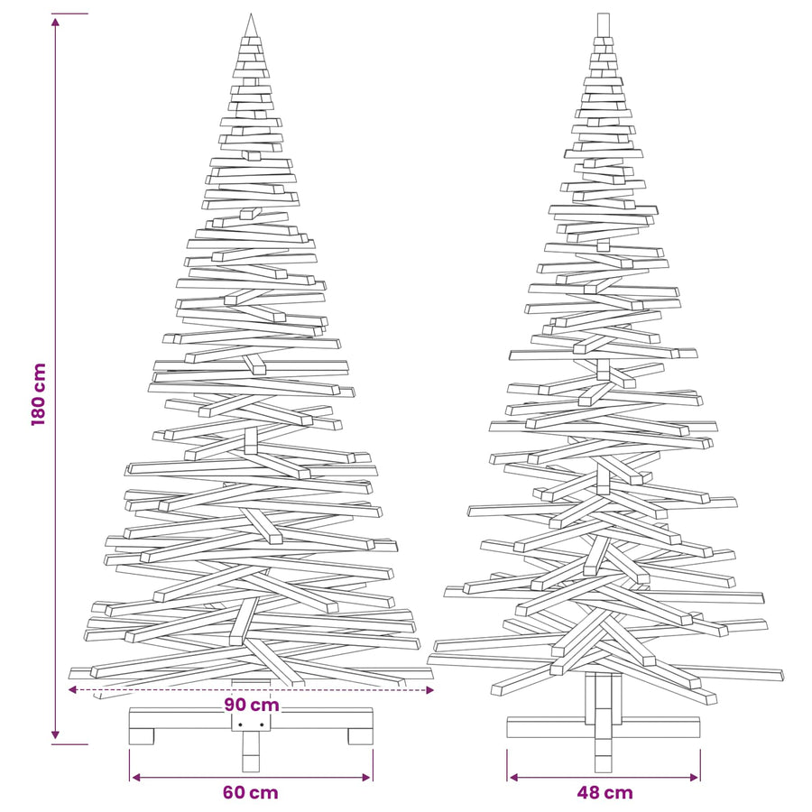 Wooden Christmas Tree KOTKA 180 cm Solid Pine Wood Natural