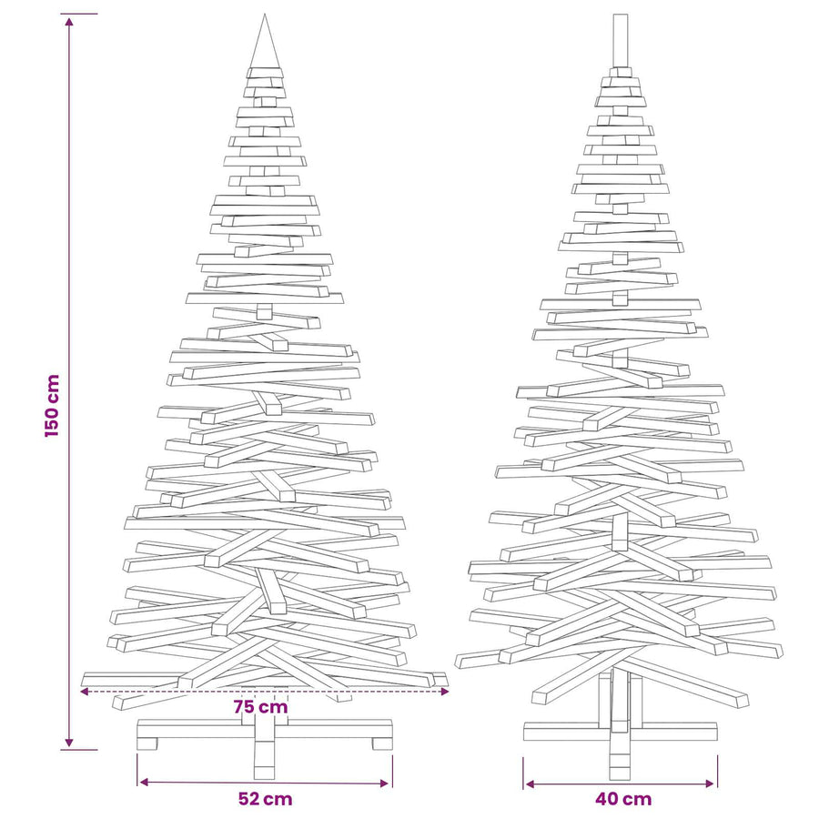 Wooden Christmas Tree KOTKA 150 cm Solid Pine Wood
