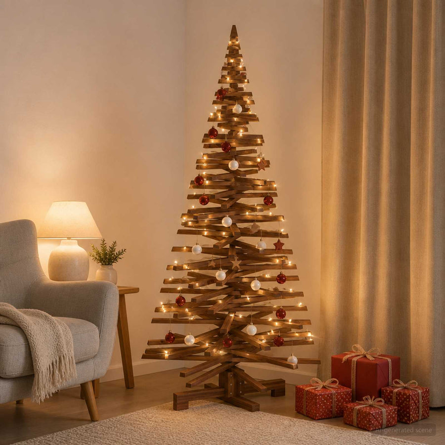 Wooden Christmas Tree KOTKA 180 cm Solid Pine Wood