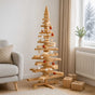 Wooden Christmas Tree KOTKA 120 cm Solid Pine Wood Brown Finish