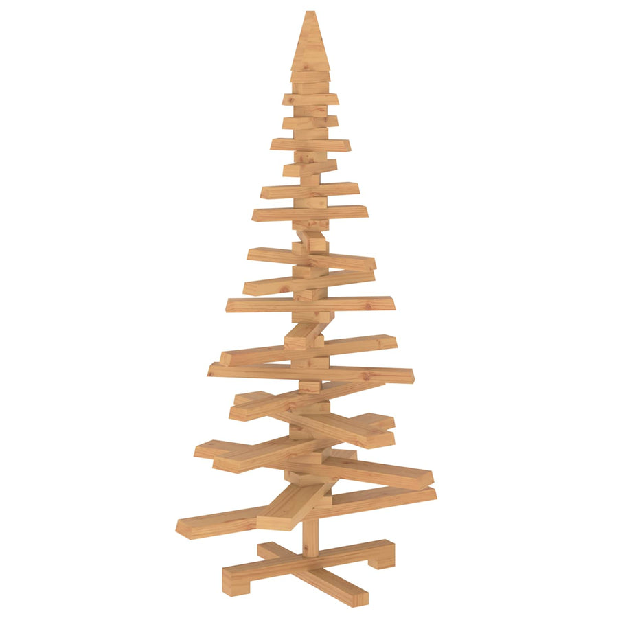 Wooden Christmas Tree KOTKA 120 cm Solid Pine Wood Brown Finish