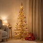 Wooden Christmas Tree KOTKA 180 cm Solid Pine Wood Brown Finish