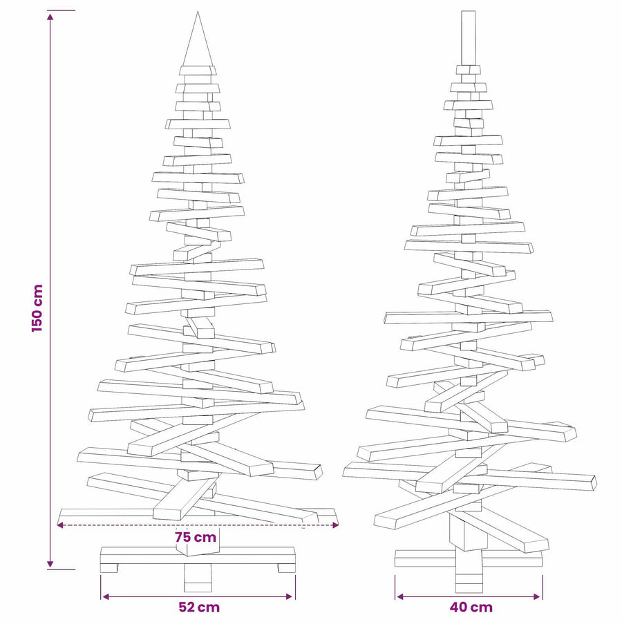 Wooden Christmas Tree KOTKA 150 cm Solid Pine Wood