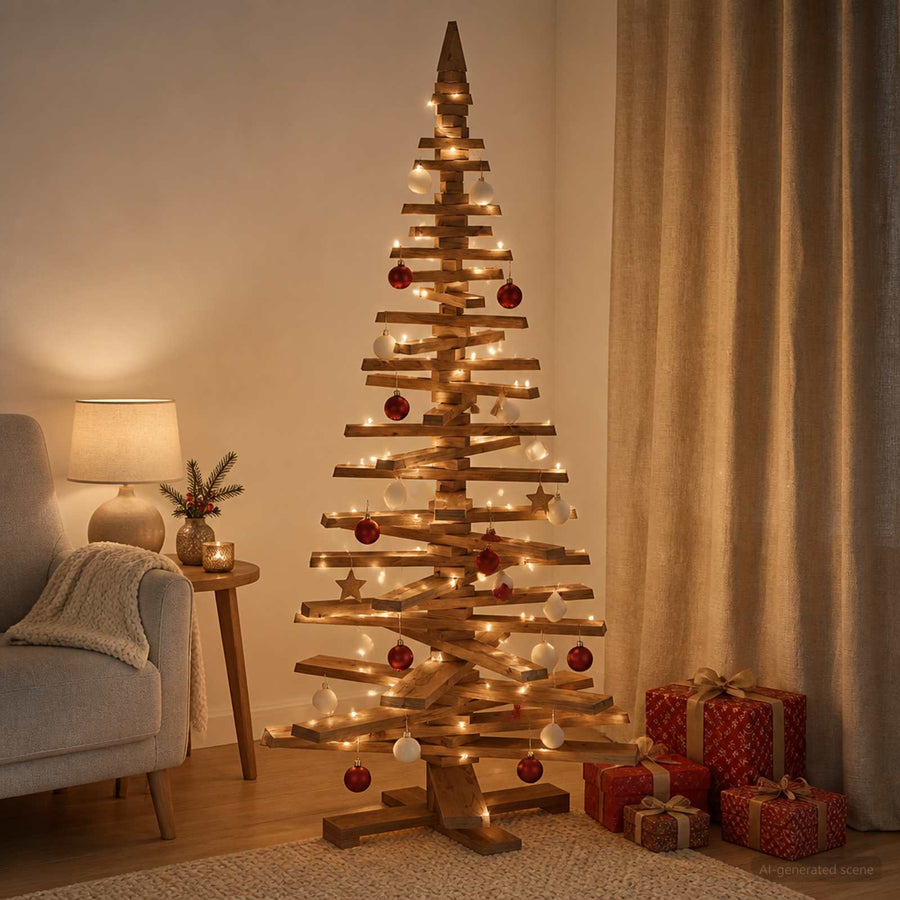 Wooden Christmas Tree KOTKA 180 cm Solid Pine Wood