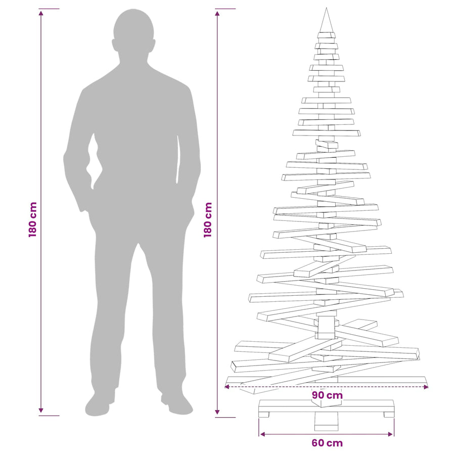 Wooden Christmas Tree KOTKA 180 cm Solid Pine Wood