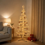 Wooden Christmas Tree KOTKA 120 cm Solid Pine Wood Natural