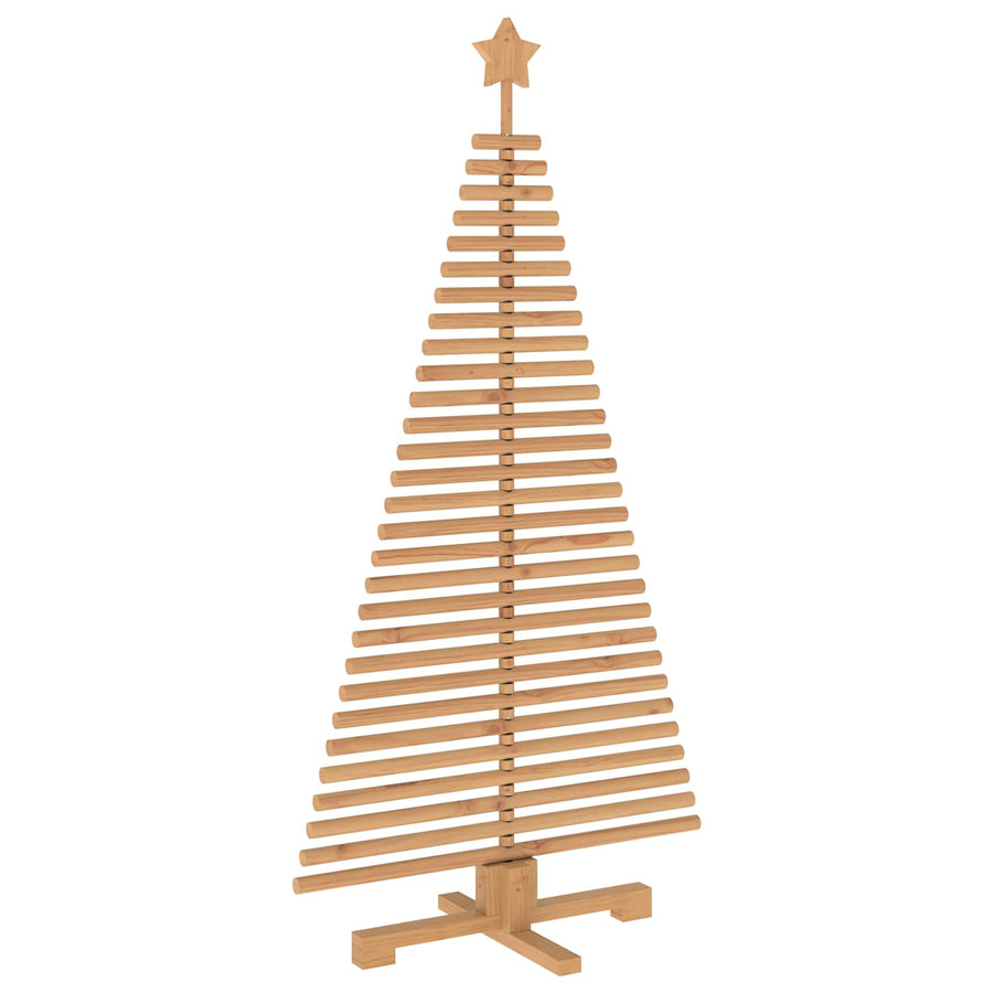 Wooden Christmas Tree KOTKA 150 cm Solid Pine Wood Brown Finish