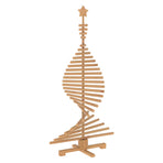 Wooden Christmas Tree KOTKA 150 cm Solid Pine Wood Brown Finish
