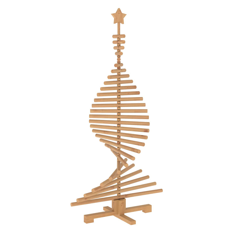 Wooden Christmas Tree KOTKA 150 cm Solid Pine Wood Brown Finish
