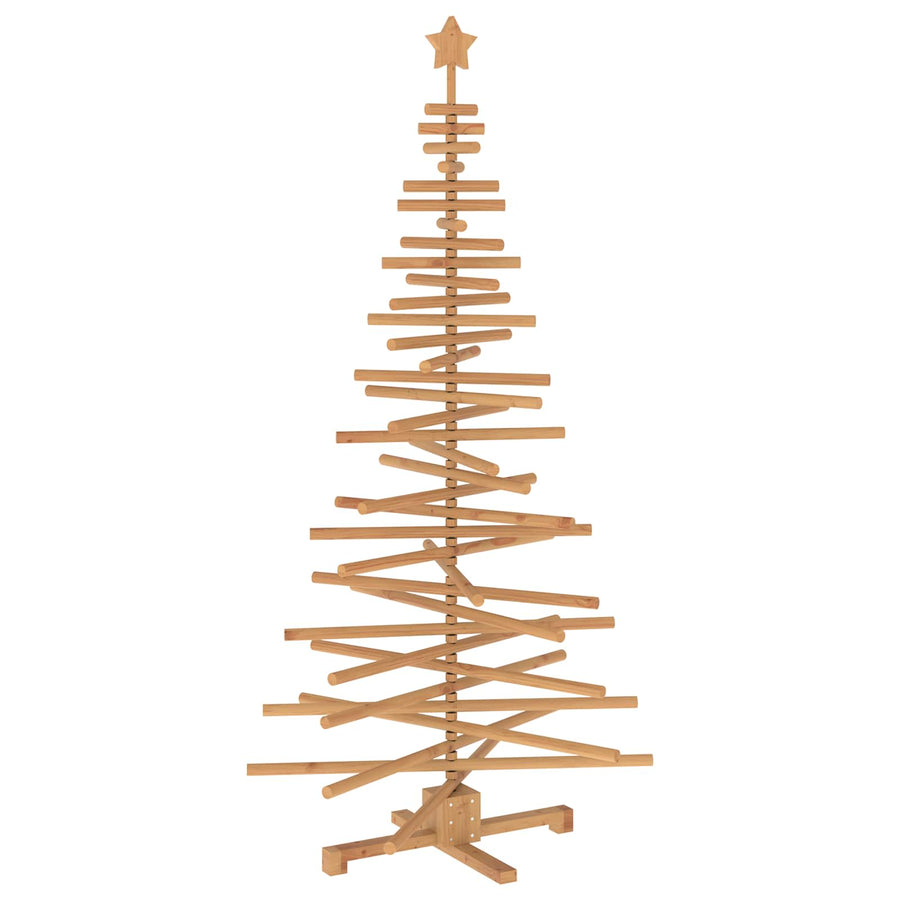 Wooden Christmas Tree KOTKA 180 cm Solid Pine Wood Brown Finish