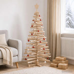 Wooden Christmas Tree KOTKA 150 cm Solid Pine Wood Natural