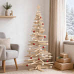 Wooden Christmas Tree KOTKA 180 cm Solid Pine Wood Natural