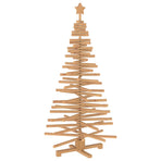Wooden Christmas Tree KOTKA 150 cm Solid Pine Wood Brown Finish