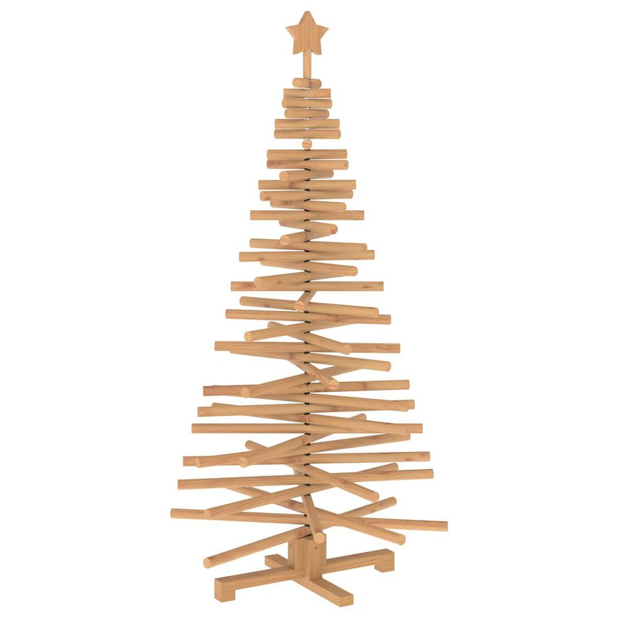 Wooden Christmas Tree KOTKA 150 cm Solid Pine Wood Brown Finish
