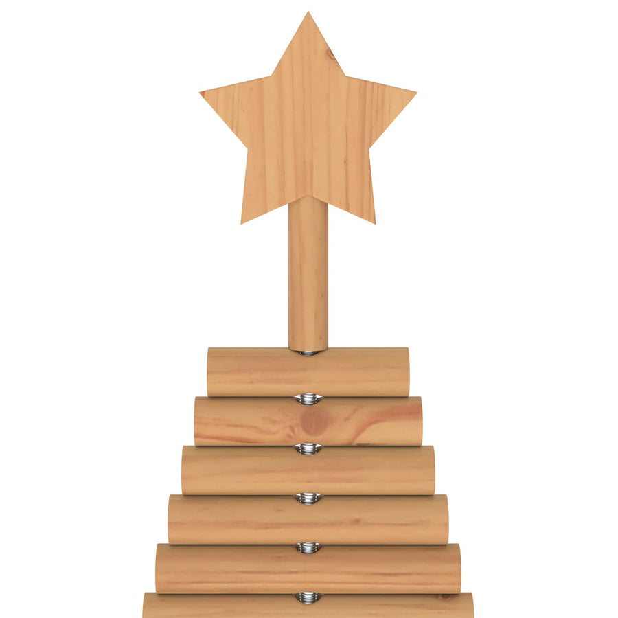 Wooden Christmas Tree KOTKA 180 cm Solid Pine Wood Brown Finish