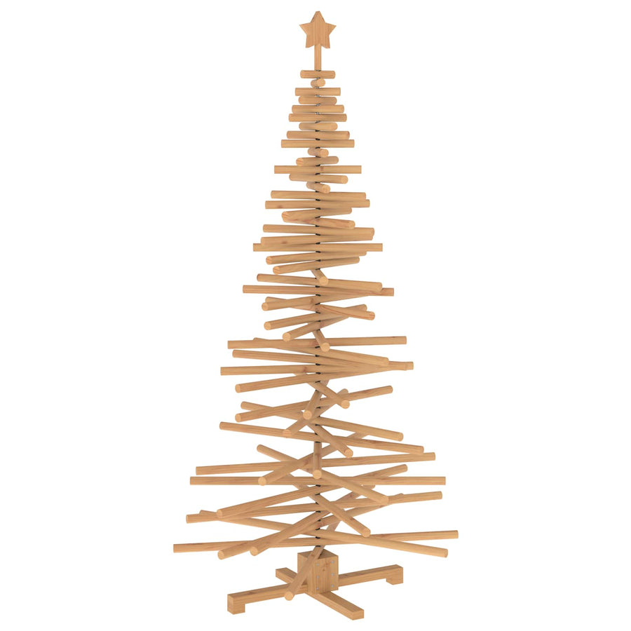 Wooden Christmas Tree KOTKA 180 cm Solid Pine Wood Brown Finish