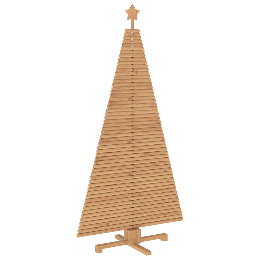 Wooden Christmas Tree KOTKA 180 cm Solid Pine Wood Brown Finish