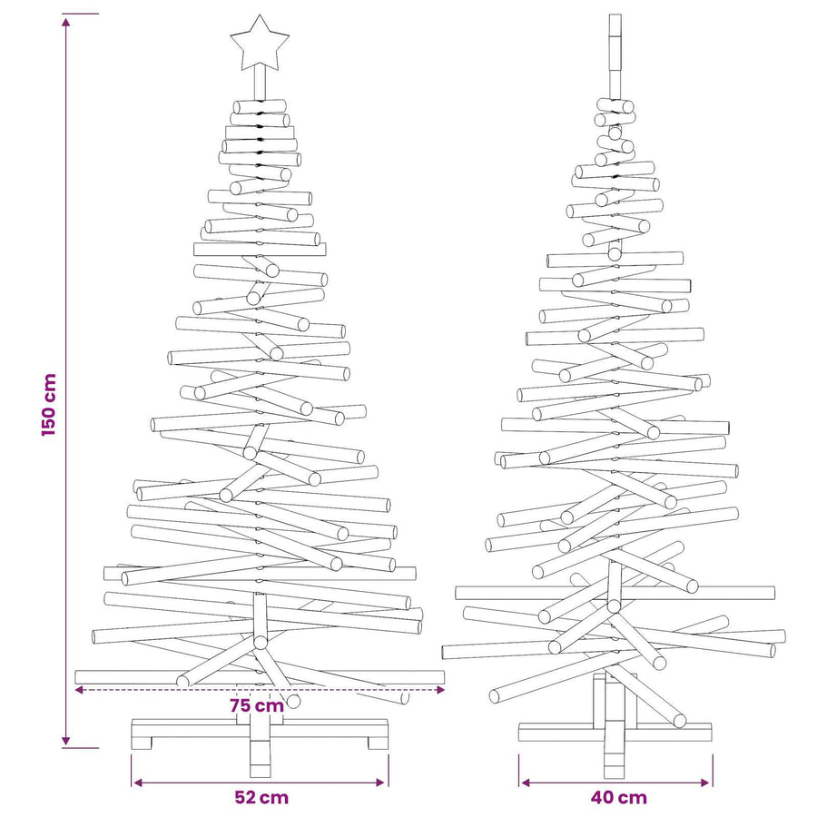Wooden Christmas Tree KOTKA 150 cm Solid Pine Wood