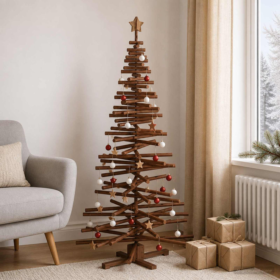 Wooden Christmas Tree KOTKA 180 cm Solid Pine Wood