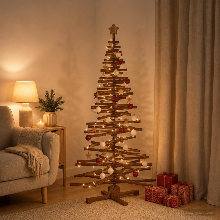 Wooden Christmas Tree KOTKA 180 cm Solid Pine Wood