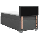 Box Spring Bed with Mattress Dark Grey 107 x 203 cm Fabric - Close-Up Angle