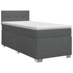 Box Spring Bed with Mattress Dark Grey 107 x 203 cm Fabric