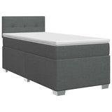 Box Spring Bed with Mattress Dark Grey 107 x 203 cm Fabric
