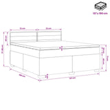 Box Spring Bed with Mattress Dark Grey 137 x 190 cm Fabric