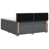 Box Spring Bed with Mattress Dark Grey 152 x 203 cm Fabric