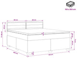 Box Spring Bed with Mattress Dark Grey 152 x 203 cm Fabric - Extra Image