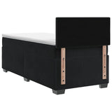 Box Spring Bed with Mattress Black 107 x 203 cm Velvet