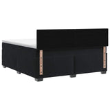 Box Spring Bed with Mattress Black 153 x 203 cm Velvet
