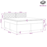 Box Spring Bed with Mattress Black 153 x 203 cm Velvet
