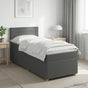 Box Spring Bed with Mattress Dark Grey 107 x 203 cm Fabric