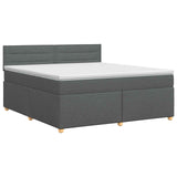 Box Spring Bed with Mattress Dark Grey 137 x 190 cm Fabric
